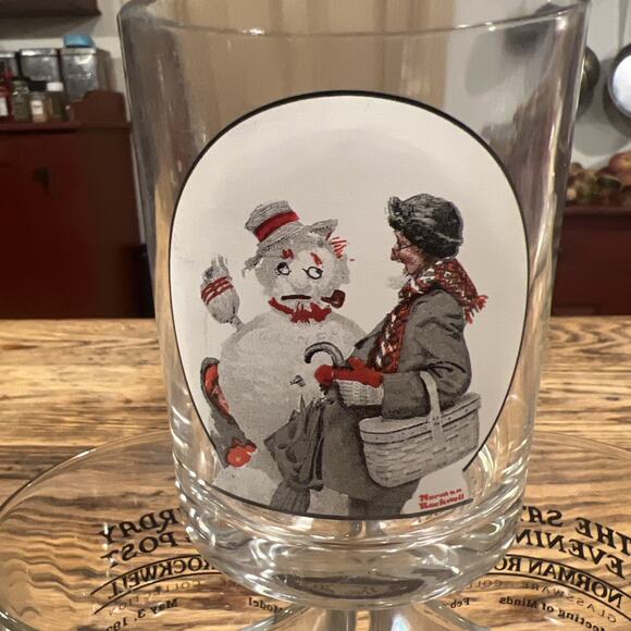 Saturday Evening Post Norman Rockwell Flat Tumblers Whiskey Glasses Set of 6 - Picture 6 of 8
